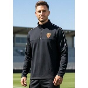 Fat Pipe Long Sleeve Pullover Men's L Black 1/4 Zip Athletic Stretch Activewear